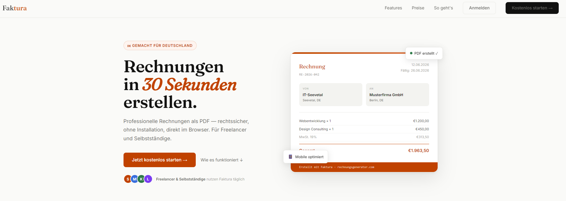 Faktura - Rechnungs Generator